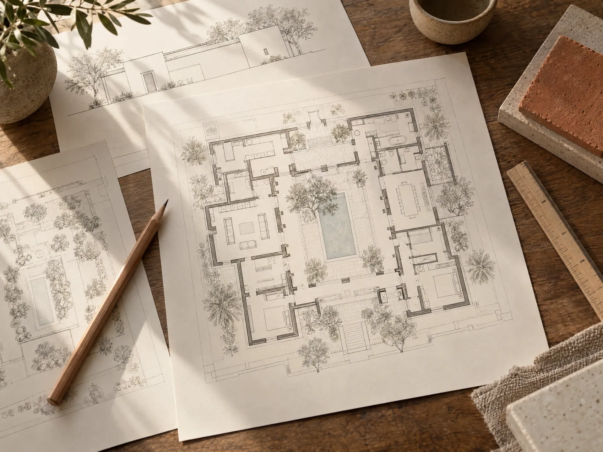 Plans de présentation de maison au Sénégal présentés dans un atelier de conception