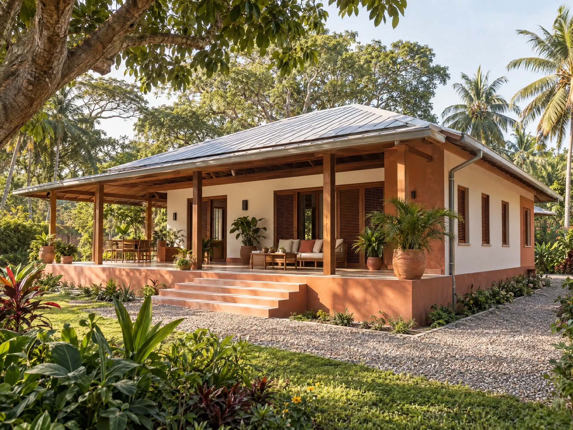 Maison familiale · grande galerie à Ziguinchor au Sénégal : visualisation